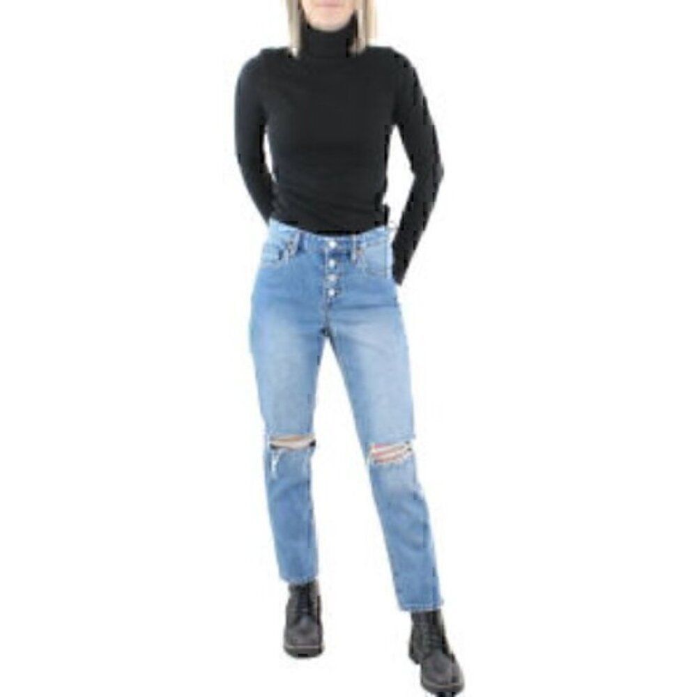 Blank NYC Medium Wash Button up Madison Light Wash High rise Crop Jeans 25
